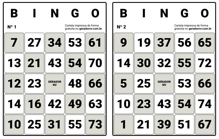 Bingo das quantidades (em PDF)