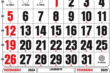 Calendário 2025 para Imprimir com Feriados